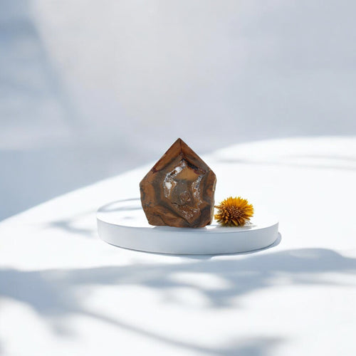 Tigers eye polished crystal point | ASH&STONE Crystal Shop Auckland NZ