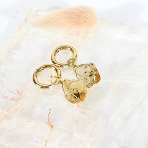 NZ-made bespoke citrine crystal huggy earrings | ASH&STONE Crystal Jewellery Shop Auckland NZ