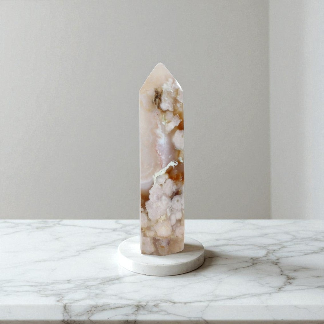 Flower agate tower  | ASH&STONE Crystal Jewellery Shop Auckland NZ