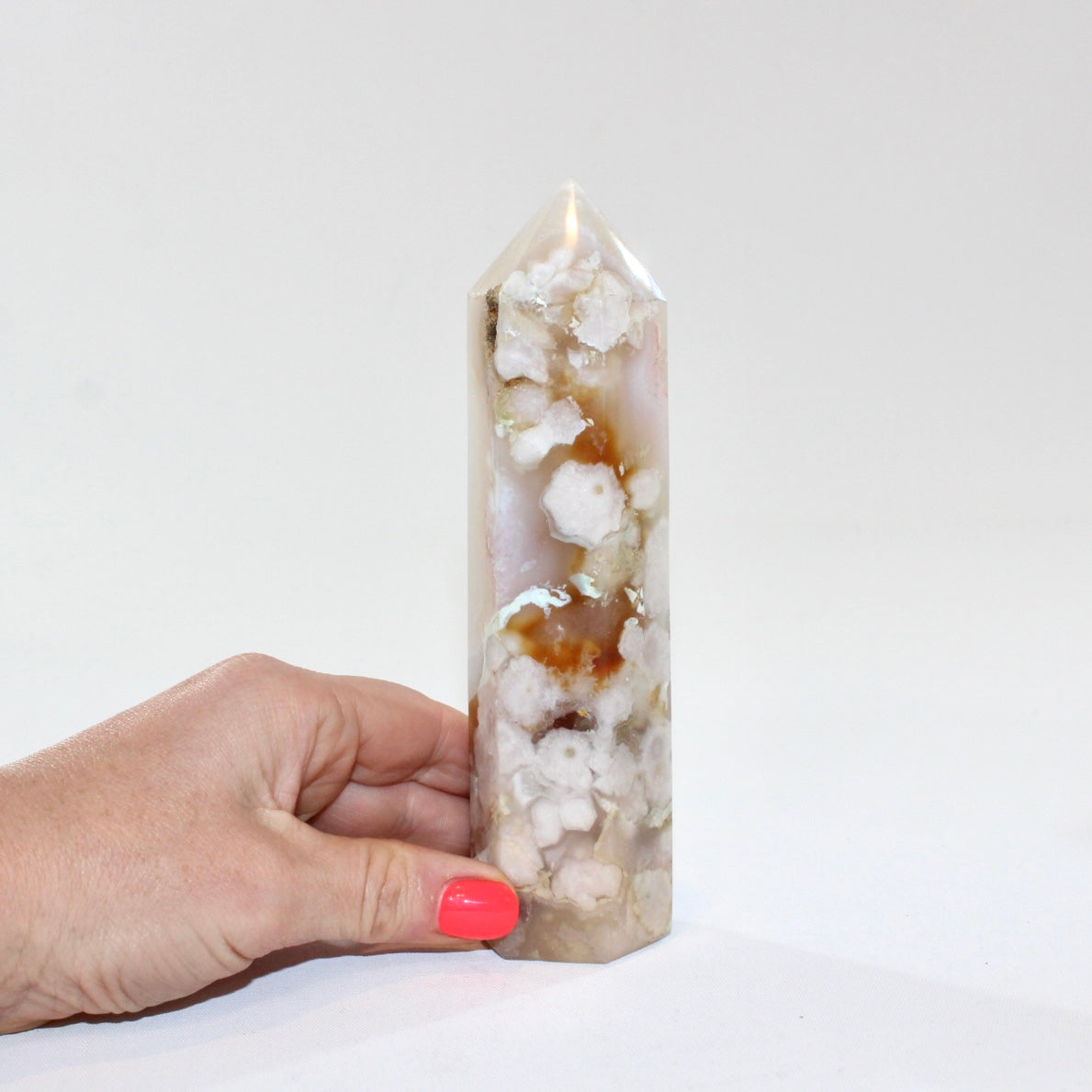 Flower agate tower  | ASH&STONE Crystal Jewellery Shop Auckland NZ