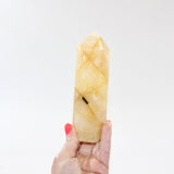 Golden Healer Crystal Tower. Free express shipping. Shop online from ASH&STONE crystal shop Auckland NZ. AfterPay available.