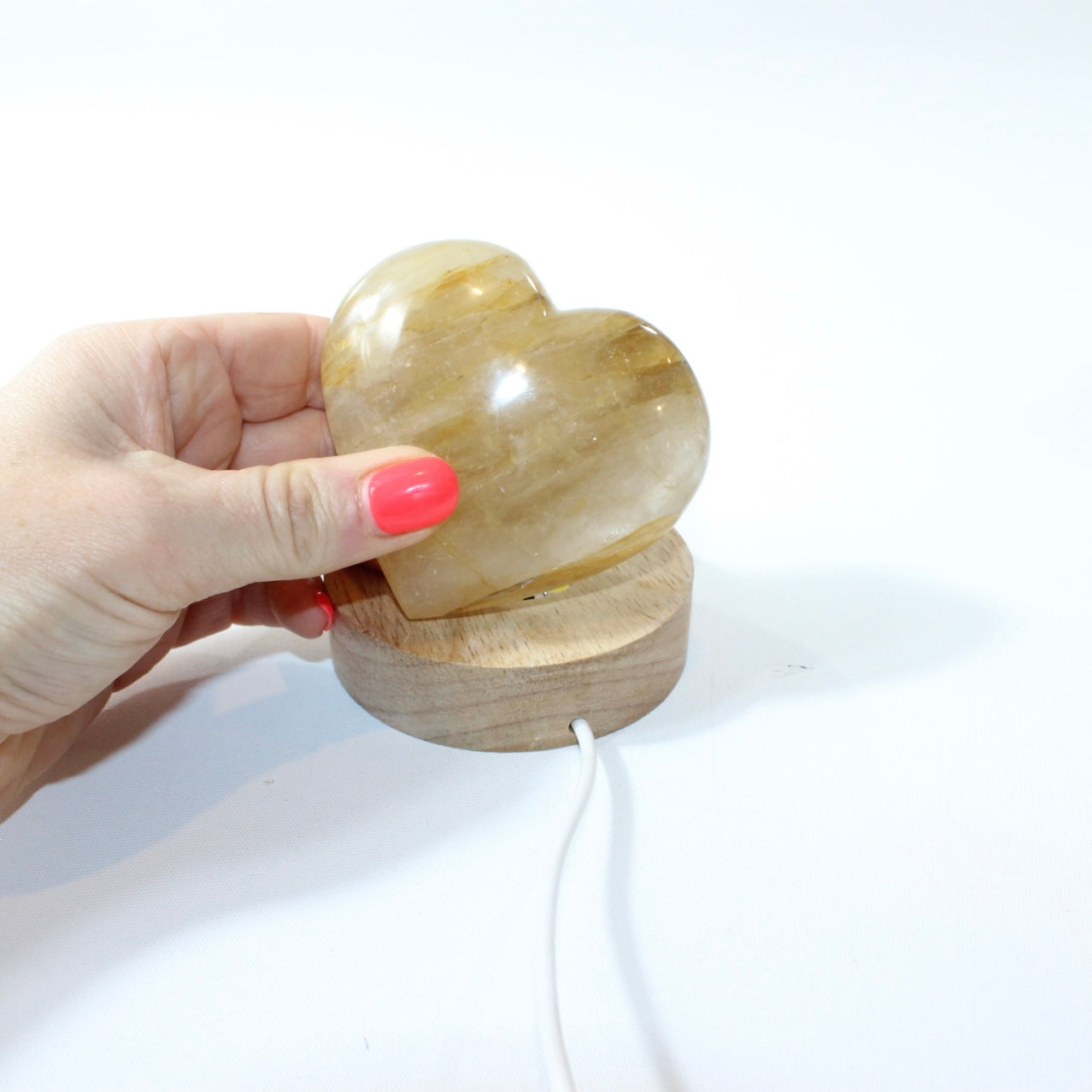 Golden Healer Crystal Heart Lamp. Free express shipping. Shop online from ASH&STONE Crystal Shop Auckland NZ. AfterPay available. 