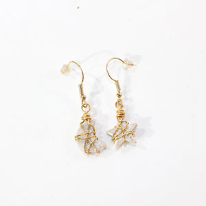 NZ-made fossilised coral star moon earrings | ASH&STONE Crystal Jewellery Shop Auckland NZ