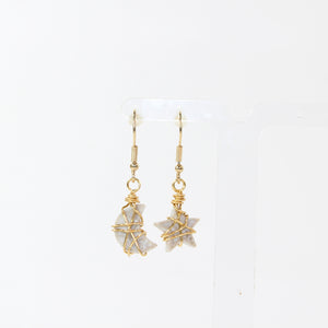 NZ-made fossilised coral star moon earrings | ASH&STONE Crystal Jewellery Shop Auckland NZ