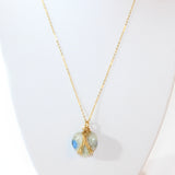 Bespoke NZ-made K2 heart crystal pendant necklace on 24K gold-plated sterling silver chain