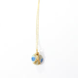 Bespoke NZ-made K2 heart crystal pendant necklace on 24K gold-plated sterling silver chain