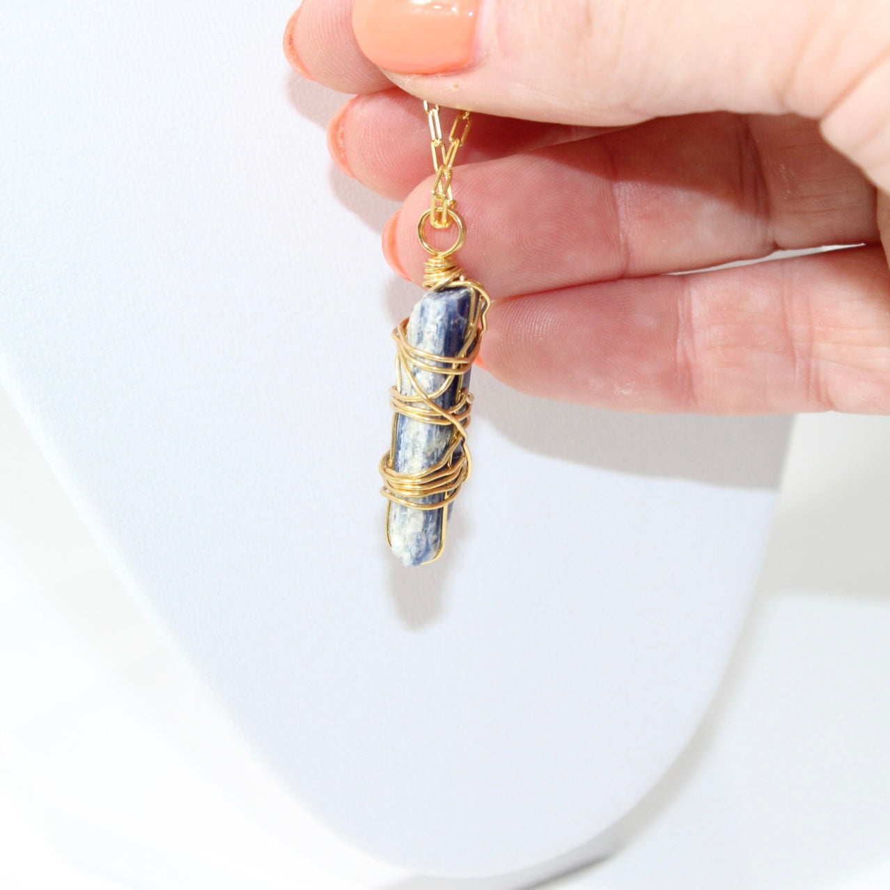 Handmade: Kyanite Crystal Gold plated Necklace | ASH & STONE, Crystals and Jewellery online NZ 