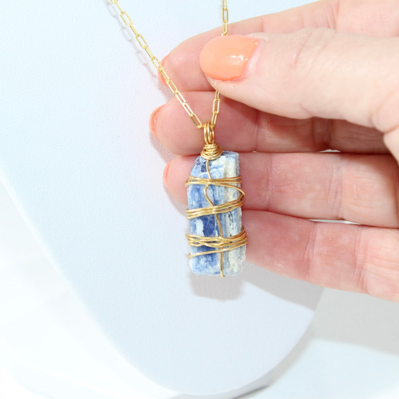 Handmade: Kyanite Crystal Gold plated Necklace | ASH & STONE, Crystals and Jewellery online NZ 
