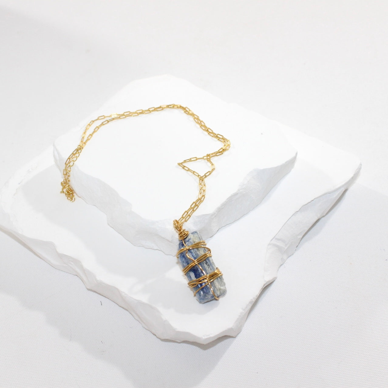 Handmade: Kyanite Crystal Gold plated Necklace | ASH & STONE, Crystals and Jewellery online NZ 