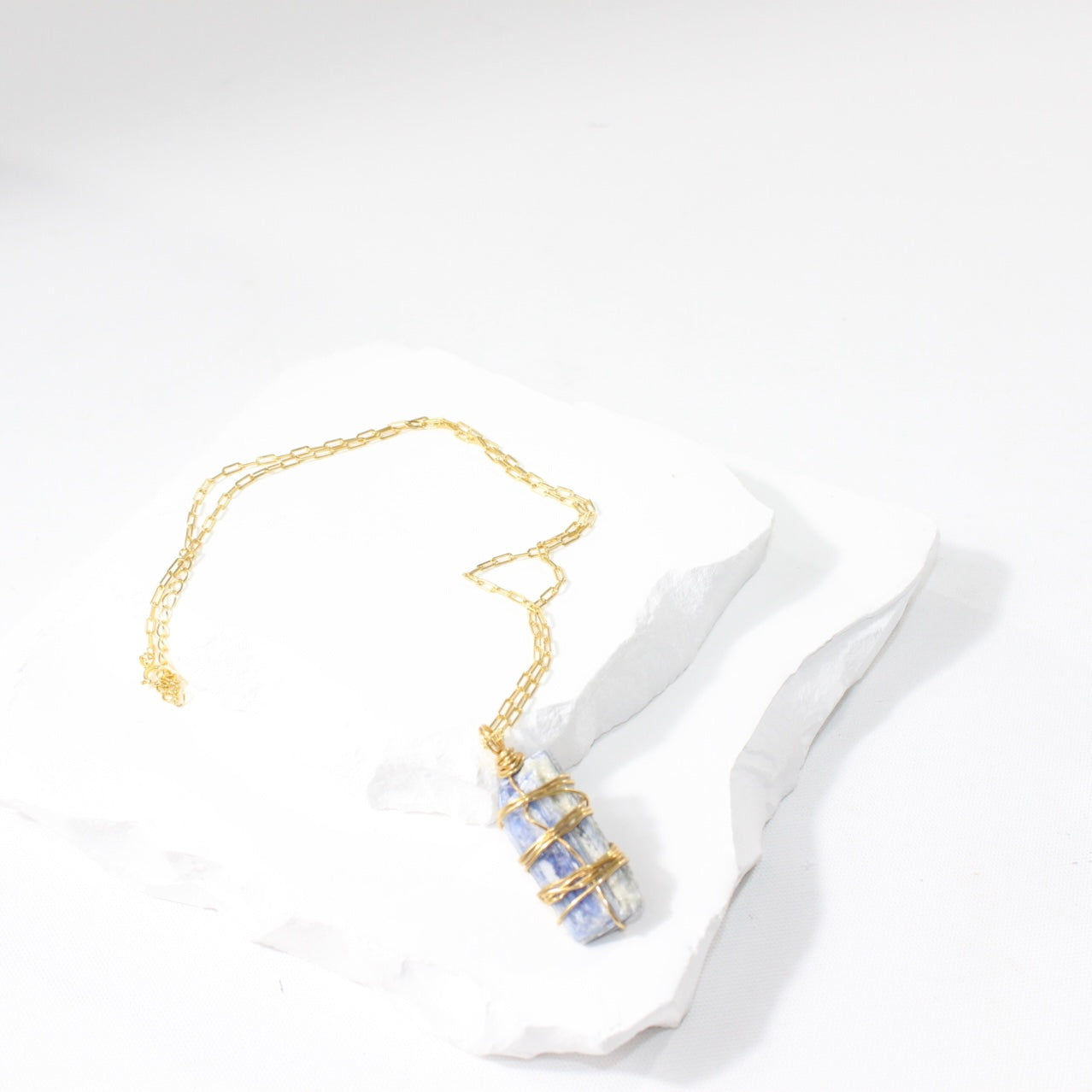 Handmade: Kyanite Crystal Gold plated Necklace | ASH & STONE, Crystals and Jewellery online NZ 