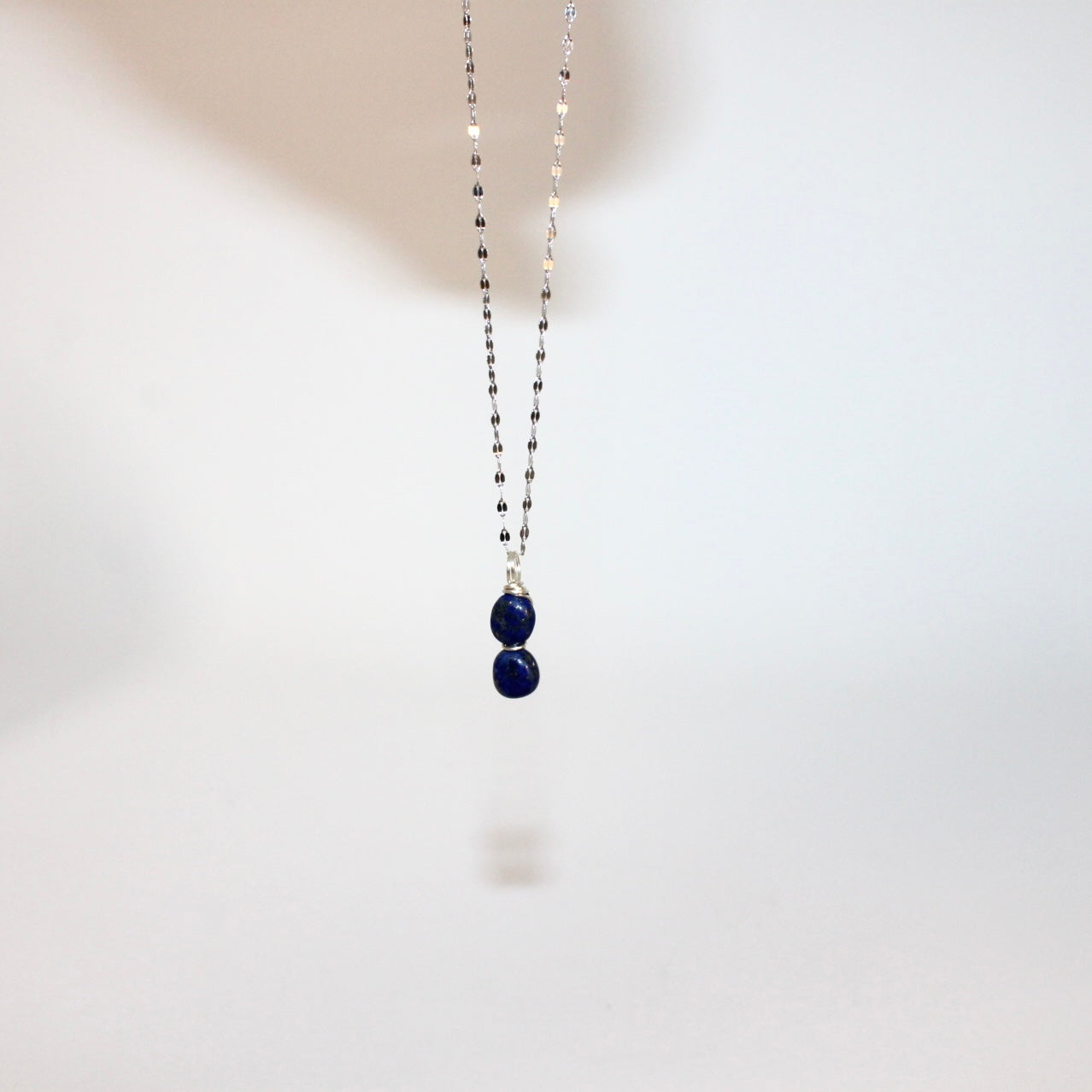 NZ-made lapis lazuli crystal drop on sterling silver necklace | ASH & STONE, one of a kind crystal jewellery. Free express shipping. 