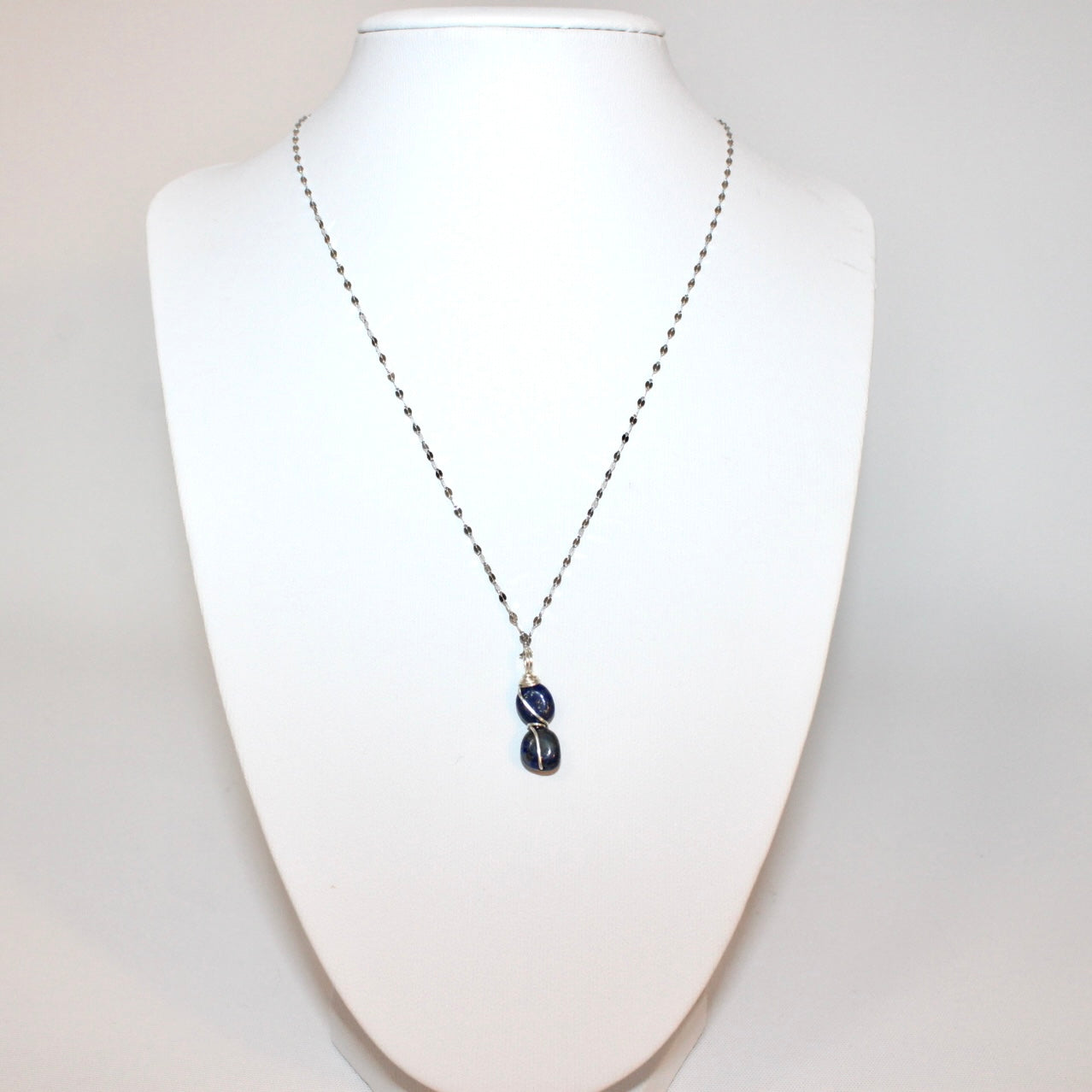 NZ-made lapis lazuli crystal drop on sterling silver necklace | ASH & STONE, one of a kind crystal jewellery. Free express shipping. 