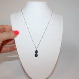 NZ-made lapis lazuli crystal drop on sterling silver necklace