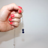 NZ-made lapis lazuli crystal drop on sterling silver necklace | ASH & STONE, one of a kind crystal jewellery. Free express shipping. 