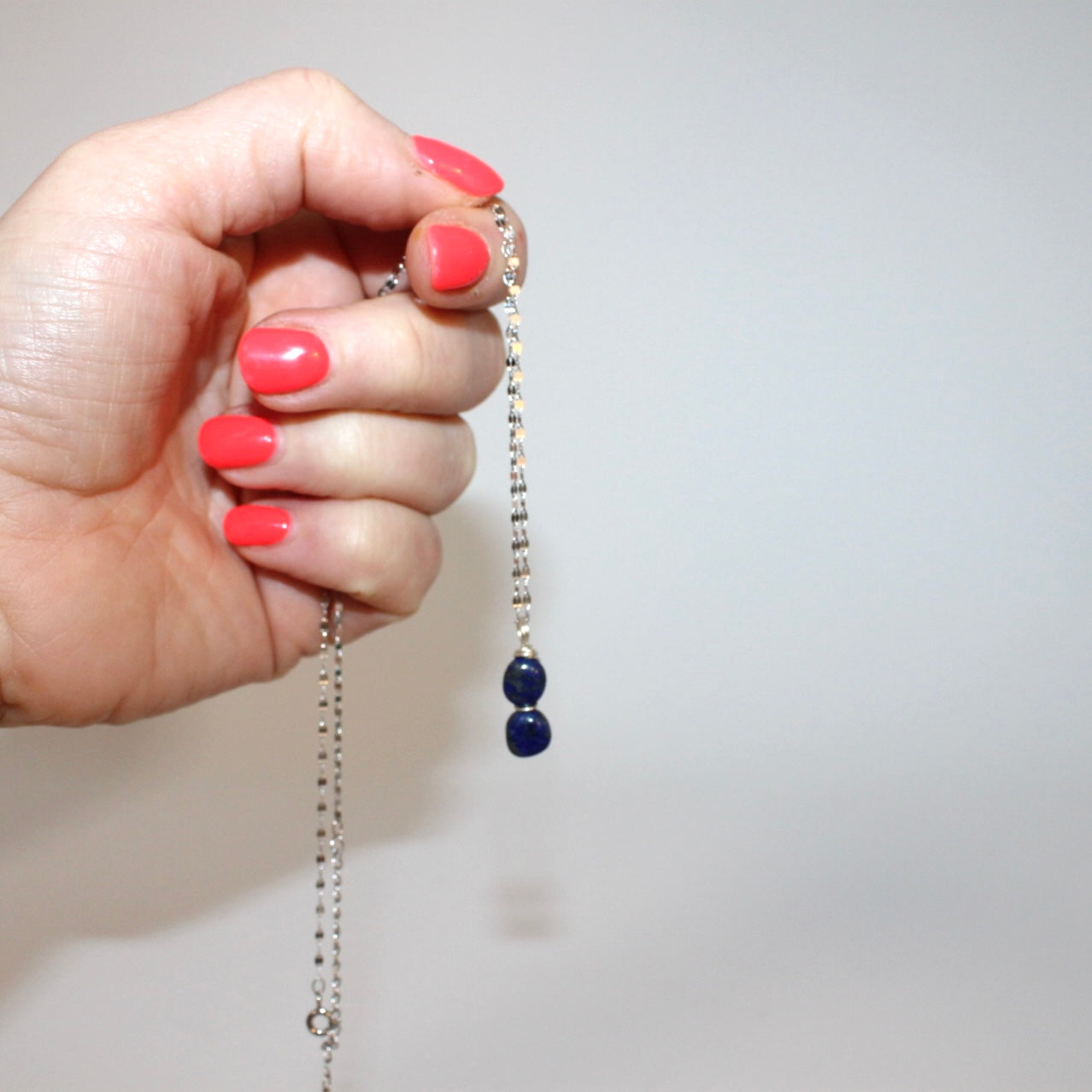 NZ-made lapis lazuli crystal drop on sterling silver necklace | ASH & STONE, one of a kind crystal jewellery. Free express shipping. 