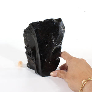 Large black obsidian raw chunk 1.66kg | ASH&STONE Crystals Shop Auckland NZ