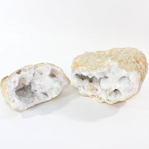 Large clear quartz crystal geode pair | ASH&STONE Crystal Shop Auckland NZ