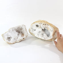 Load image into Gallery viewer, Large clear quartz crystal geode pair | ASH&amp;STONE Crystal Shop Auckland NZ
