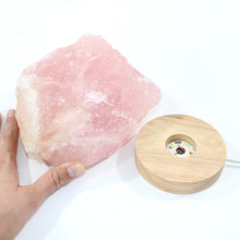 Load image into Gallery viewer, Large AA-Grade rose Quartz crystal on removable lamp base 2.96kg | ASH&amp;STONE Crystal Shop Auckland NZ
