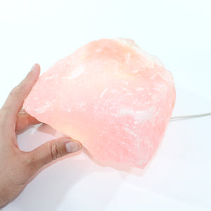 Large AA-Grade rose Quartz crystal on removable lamp base 2.96kg | ASH&STONE Crystal Shop Auckland NZ