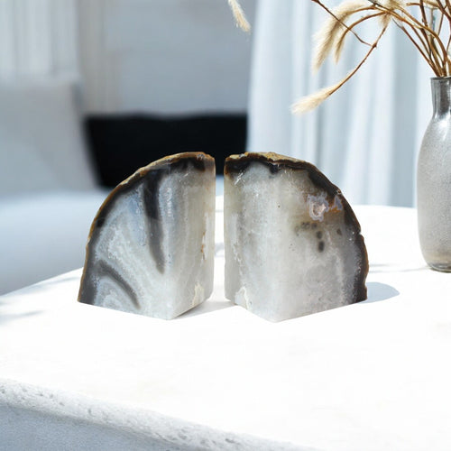 Large agate crystal bookends 2.9kg | ASH&STONE Crystals Shop Auckland NZ