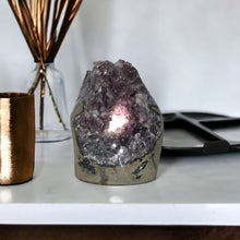 Load image into Gallery viewer, Large amethyst crystal cluster lamp 3.9kg polished edging | ASH&amp;STONE Crystals Shop Auckland NZ
