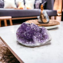 Load image into Gallery viewer, Large amethyst crystal cluster with polished edging 3.4kg | ASH&amp;STONE Crystals Shop Auckland NZ
