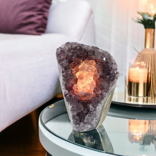 Large amethyst crystal cluster lamp 2.87kg | ASH&STONE Crystals Shop Auckland NZ