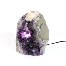 Load image into Gallery viewer, Large amethyst crystal cluster lamp 6.3kg polished edging  | ASH&amp;STONE Crystals Shop Auckland NZ
