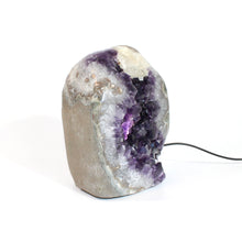 Load image into Gallery viewer, Large amethyst crystal cluster lamp 6.3kg polished edging  | ASH&amp;STONE Crystals Shop Auckland NZ
