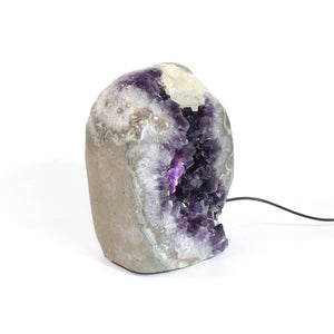 Large amethyst crystal cluster lamp 6.3kg polished edging  | ASH&STONE Crystals Shop Auckland NZ