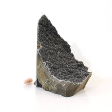 Load image into Gallery viewer, Large black amethyst crystal druzy with cut base 2.04kg | ASH&amp;STONE Crystals Shop Auckland NZ
