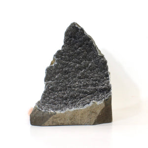 Large black amethyst crystal druzy with cut base 2.04kg | ASH&STONE Crystals Shop Auckland NZ