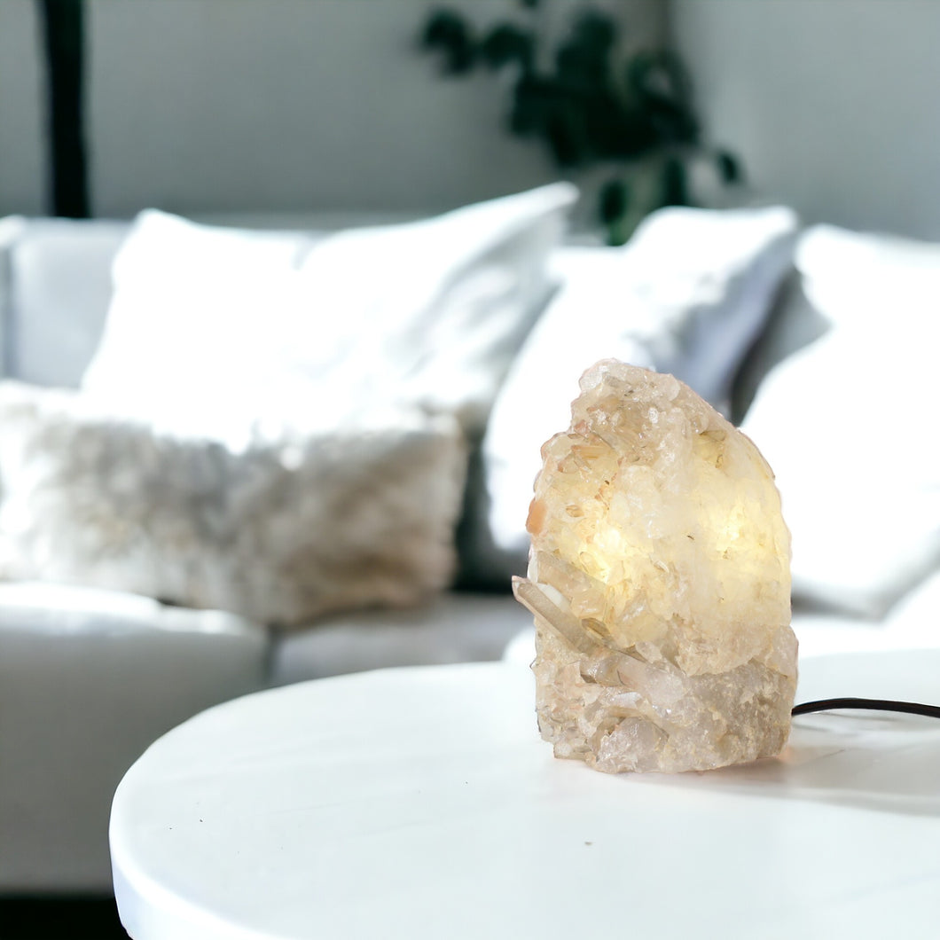 Large clear quartz crystal cluster lamp 2.9kg