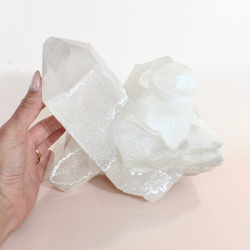 Large clear quartz crystal clustered point 7.63kg | ASH&STONE Crystals Shop Auckland NZ