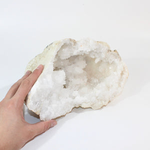 Large clear quartz crystal geode half 4.1kg | ASH&STONE Crystals Shop Auckland NZ