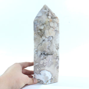 Large flower agate polished crystal tower 3.38kg | ASH&STONE Crystal Shop Auckland NZ