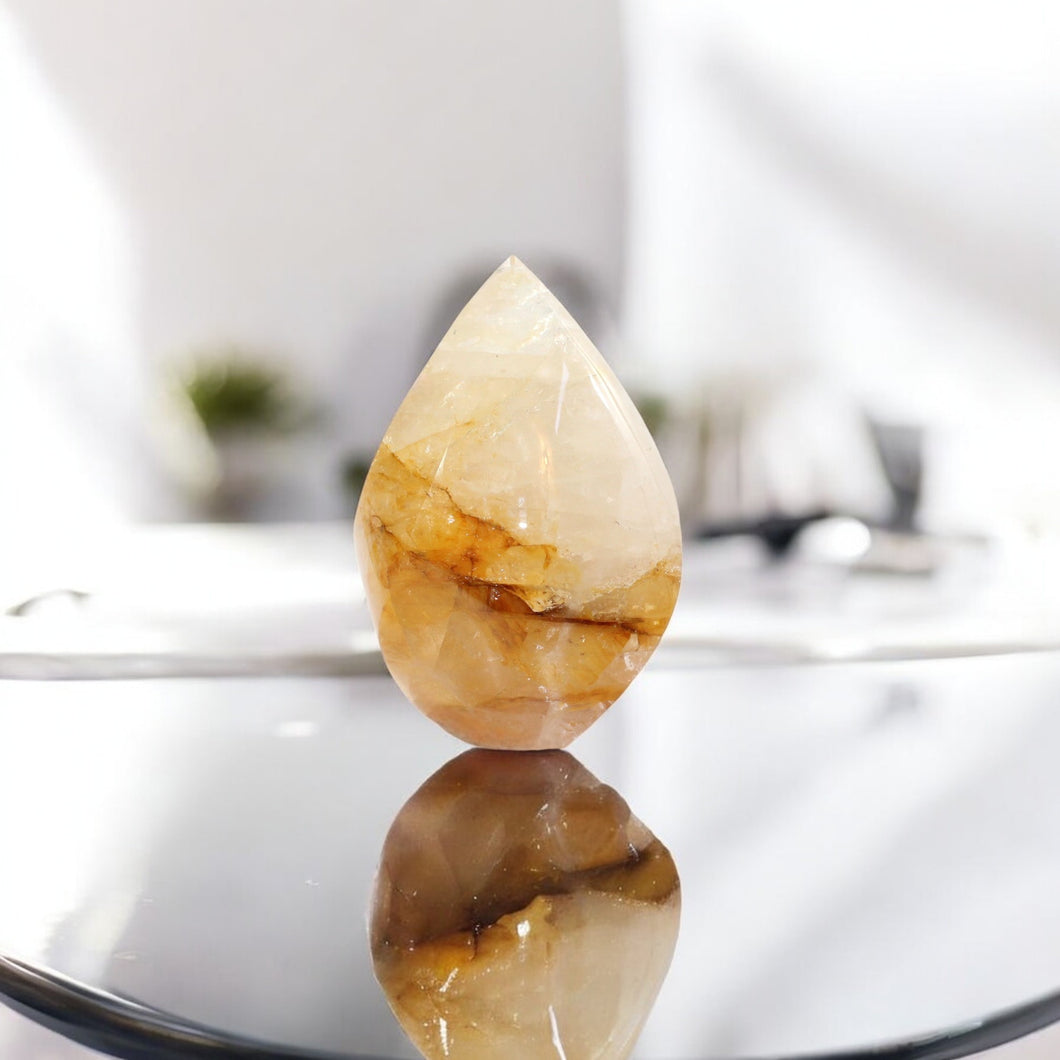 Large golden healer crystal flame 1.88kg | ASH&STONE Crystal Shop Auckland NZ