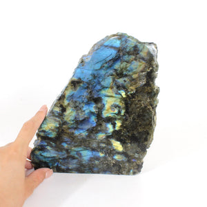 Large labradorite crystal chunk with polished front 3.26kg | ASH&STONE Crystals Shop Auckland NZ