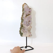 Load image into Gallery viewer, Large pink amethyst crystal slab on stand 1.57kg | ASH&amp;STONE Crystals Shop Auckland NZ
