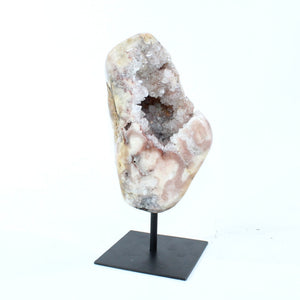 Pink amethyst polished crystal druzy cave on stand 2kg | ASH&STONE Crystal Shop Auckland NZ