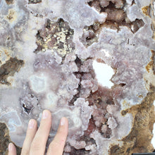 Load image into Gallery viewer, Extra large pink amethyst crystal slab on removable stand 17.5kg | ASH&amp;STONE Crystal Shop Auckland NZ
