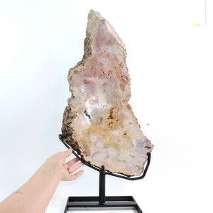 Extra large pink amethyst crystal slab on removable stand 8.32kg | ASH&STONE Crystal Shop Auckland NZ