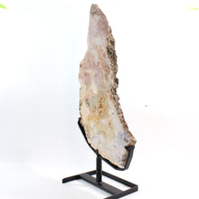 Load image into Gallery viewer, Extra large pink amethyst crystal slab on removable stand 8.32kg | ASH&amp;STONE Crystal Shop Auckland NZ
