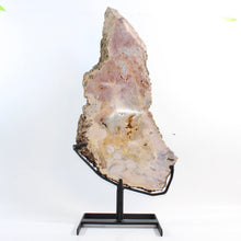 Load image into Gallery viewer, Extra large pink amethyst crystal slab on removable stand 8.32kg | ASH&amp;STONE Crystal Shop Auckland NZ
