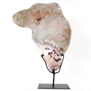 Large pink amethyst crystal slab on removable stand 4.65kg | ASH&STONE Crystal Shop Auckland NZ