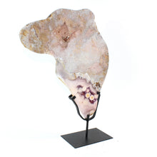 Load image into Gallery viewer, Large pink amethyst crystal slab on removable stand 4.65kg | ASH&amp;STONE Crystal Shop Auckland NZ
