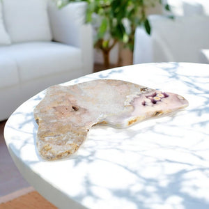 Large pink amethyst crystal slab on removable stand 4.65kg | ASH&STONE Crystal Shop Auckland NZ