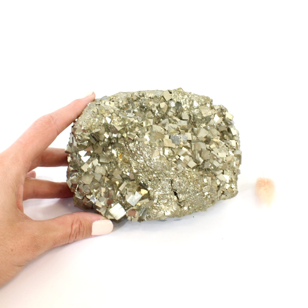 Large high grade raw pyrite crystal chunk 3.69kg | ASH&STONE Crystals Shop Auckland NZ