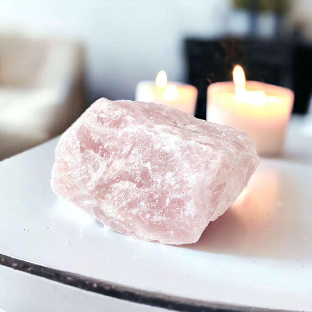 Large rose quartz crystal chunk 2.9kg | ASH&STONE Crystals Shop Auckland NZ